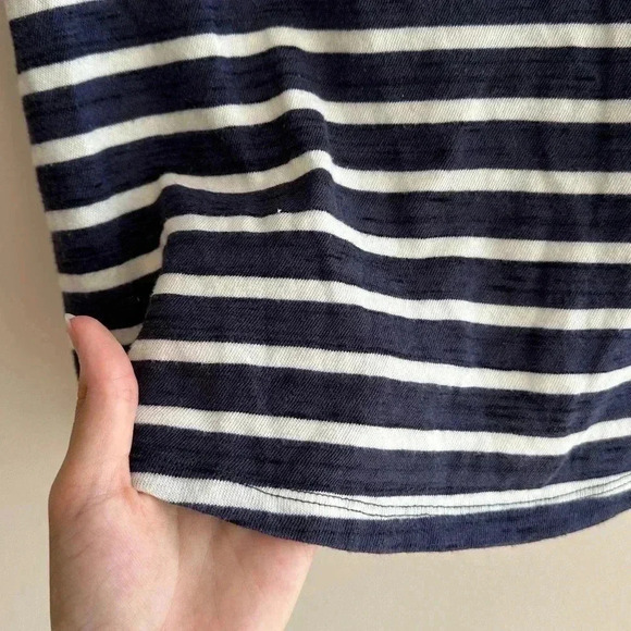 Sea New York Striped Navy Blue and White Crewneck Shirt Ruffle Back, Small - Picture 11 of 16